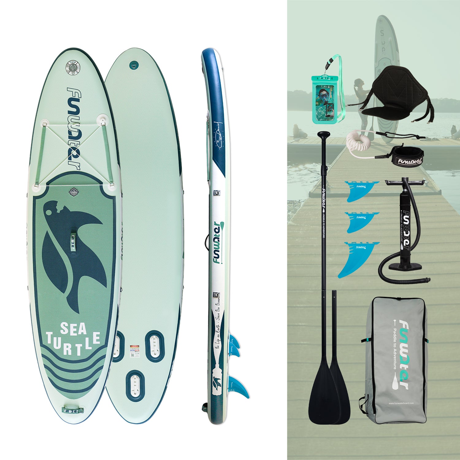 sea turtles 10'6" paddle board and accessories