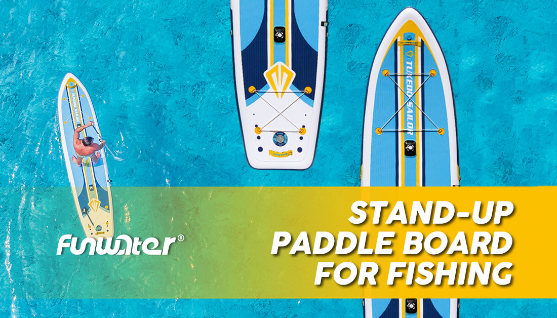 There is a person taking the SUP board of Funwater for fishing
