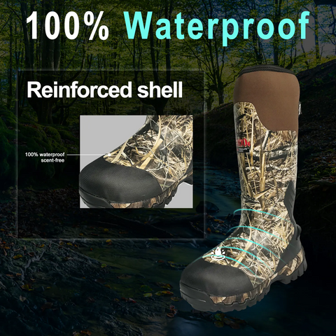 Rubber Hunting Boots With 1000g Thinsulate Insulation For Men And Women