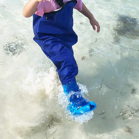 Kids Waterproof Fishing Waders Blue Color