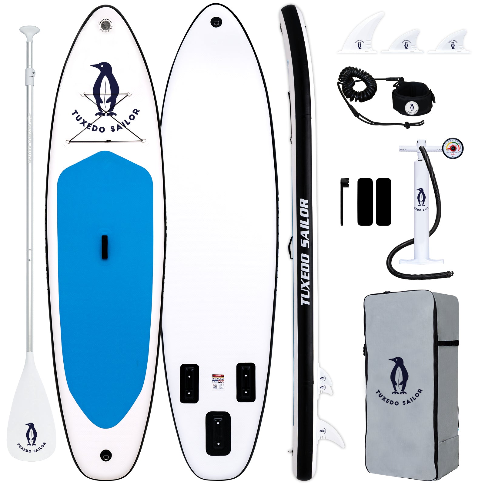 Blue and White 10'6'' Inflatable paddle board