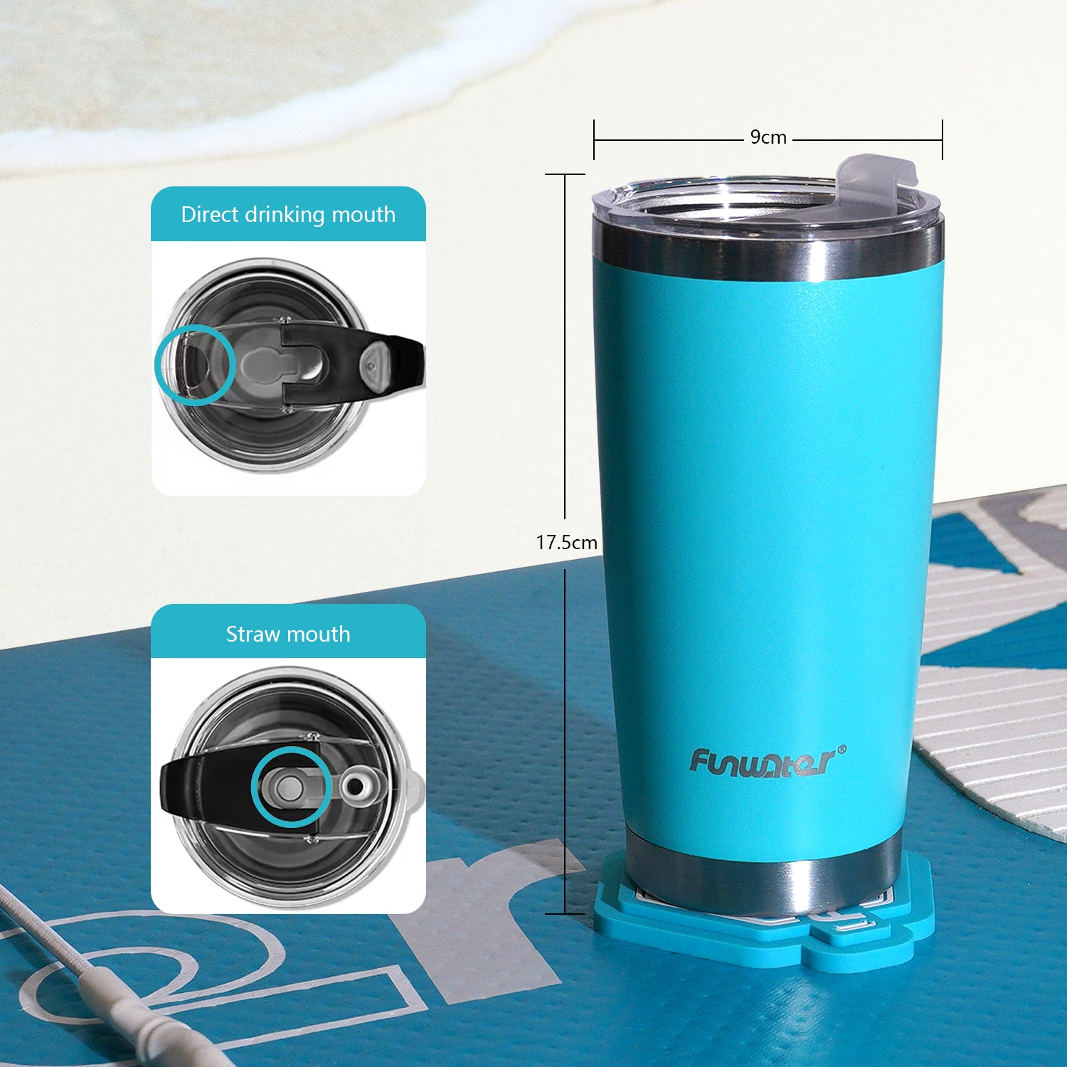 Funwater magnetic cup is 9*17.5cm