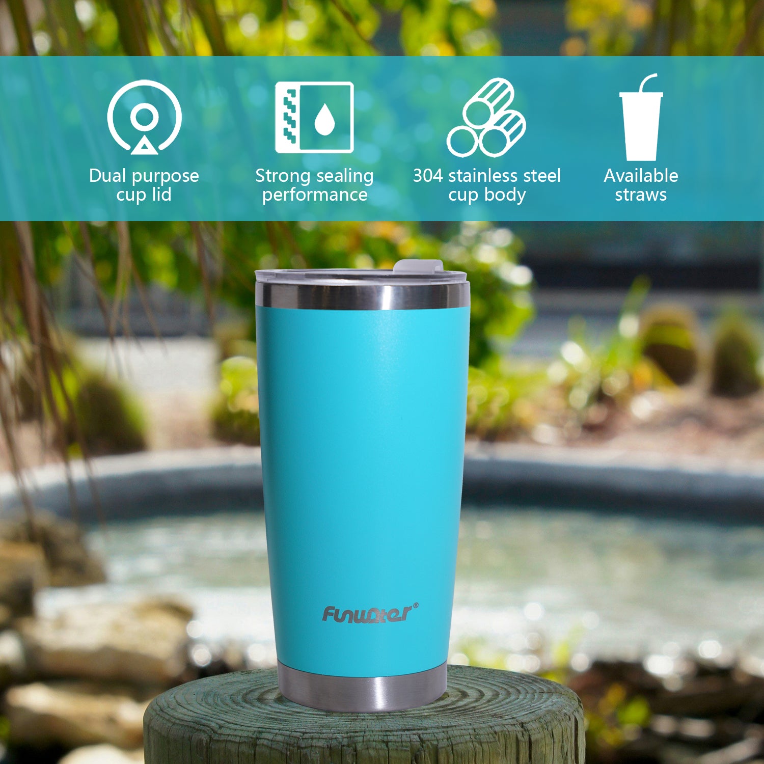 Funwater magnetic cup used 304 stainless steel material