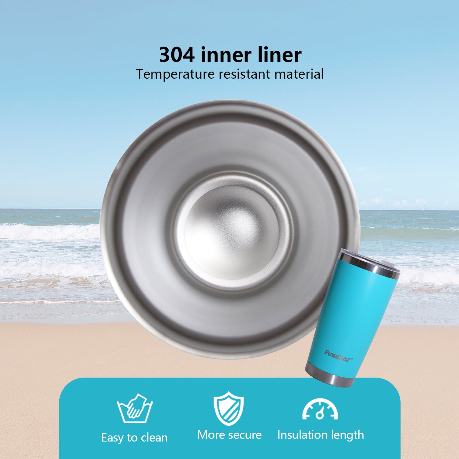 Funwater magnetic cup used temperature resistant material, it is easy to clean.
