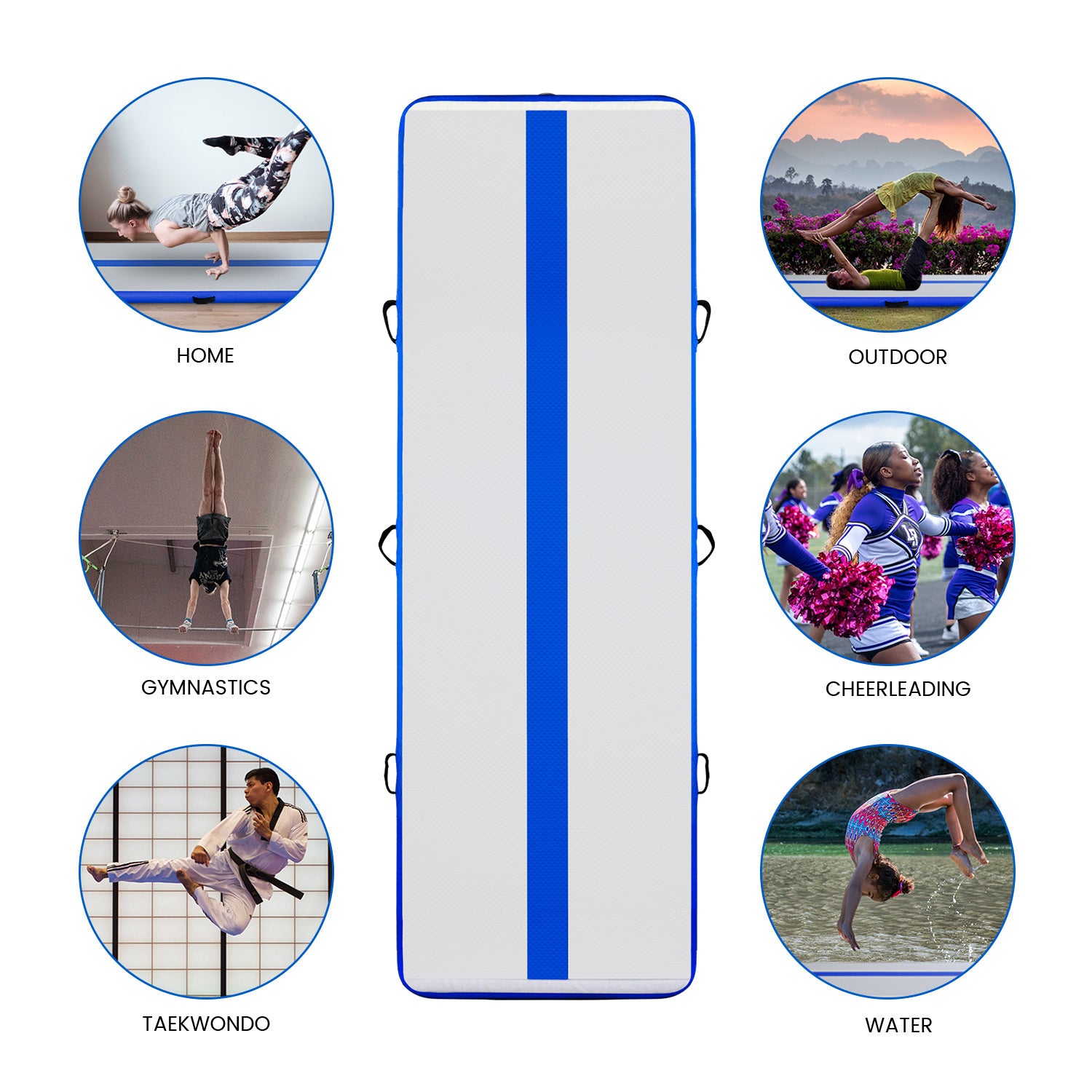 Inflatable Gymnastics Mat Blue