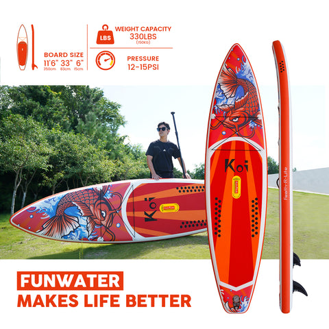 Koi Fish Inflatable Funwater | Lightweight Stand up Paddle Board Ocean Koi 11′6″