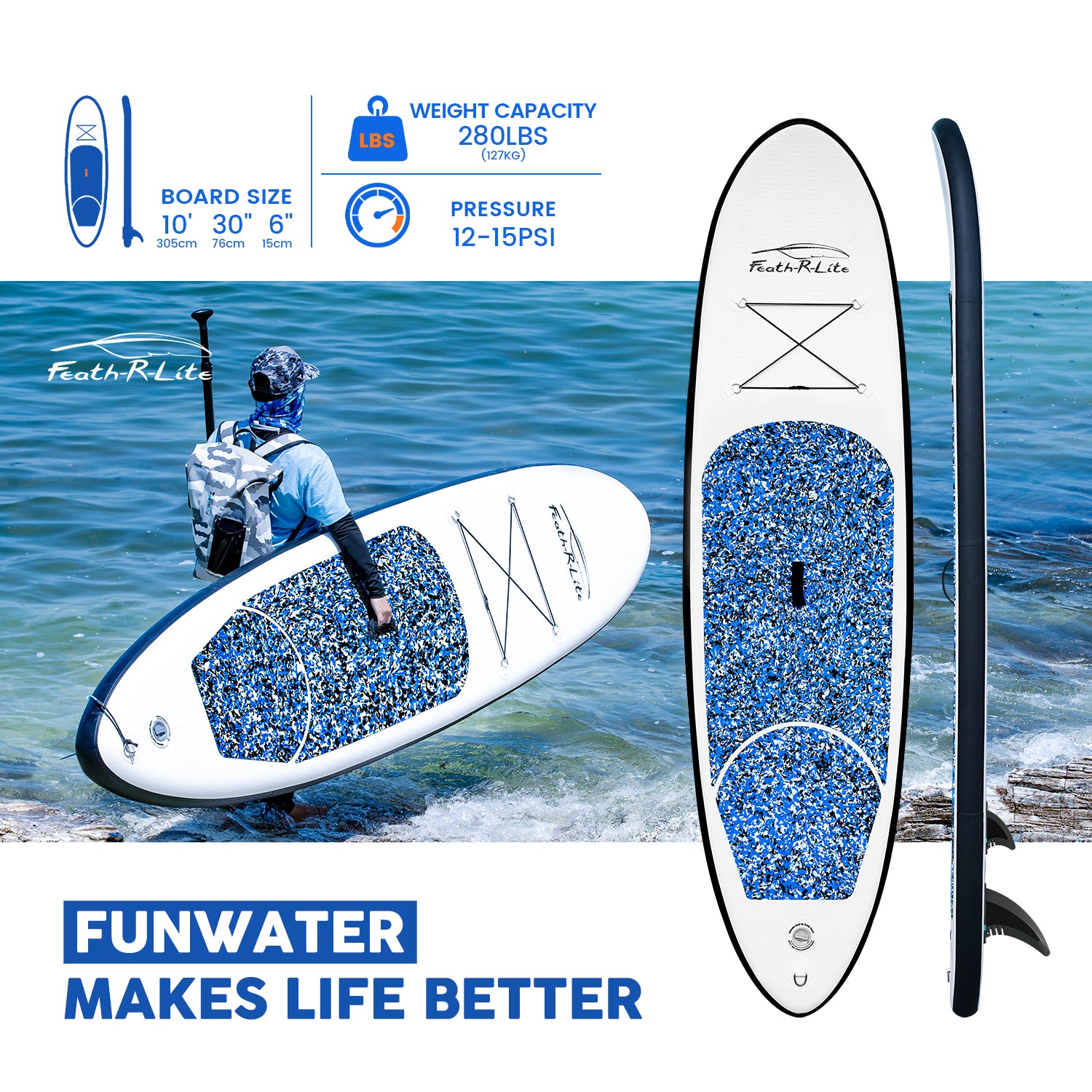 Camouflage 10′ Inflatable Stand Up Paddle Board