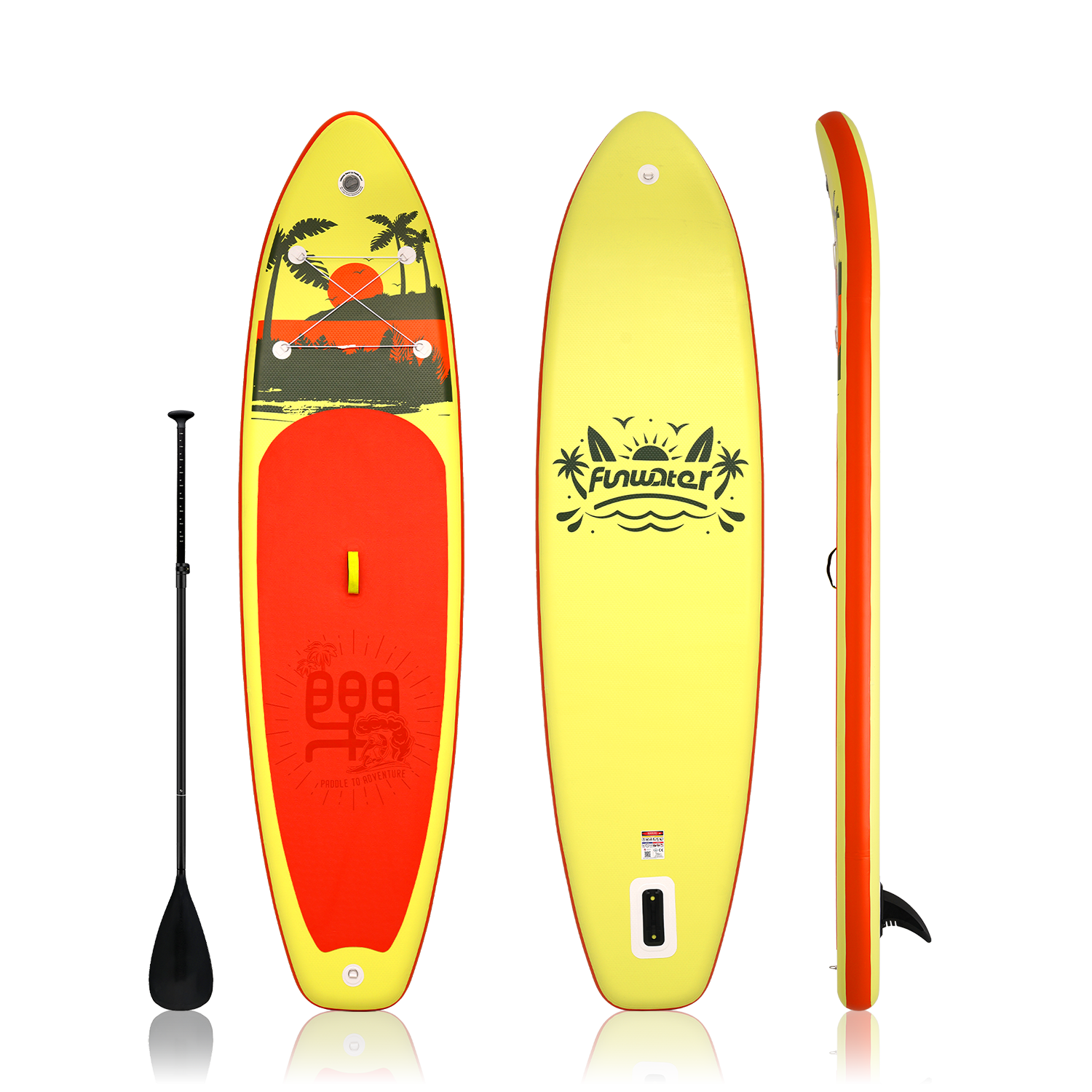 Funwater Palm 11' Inflatable Stand Up Paddle Board in yellow color is on sale