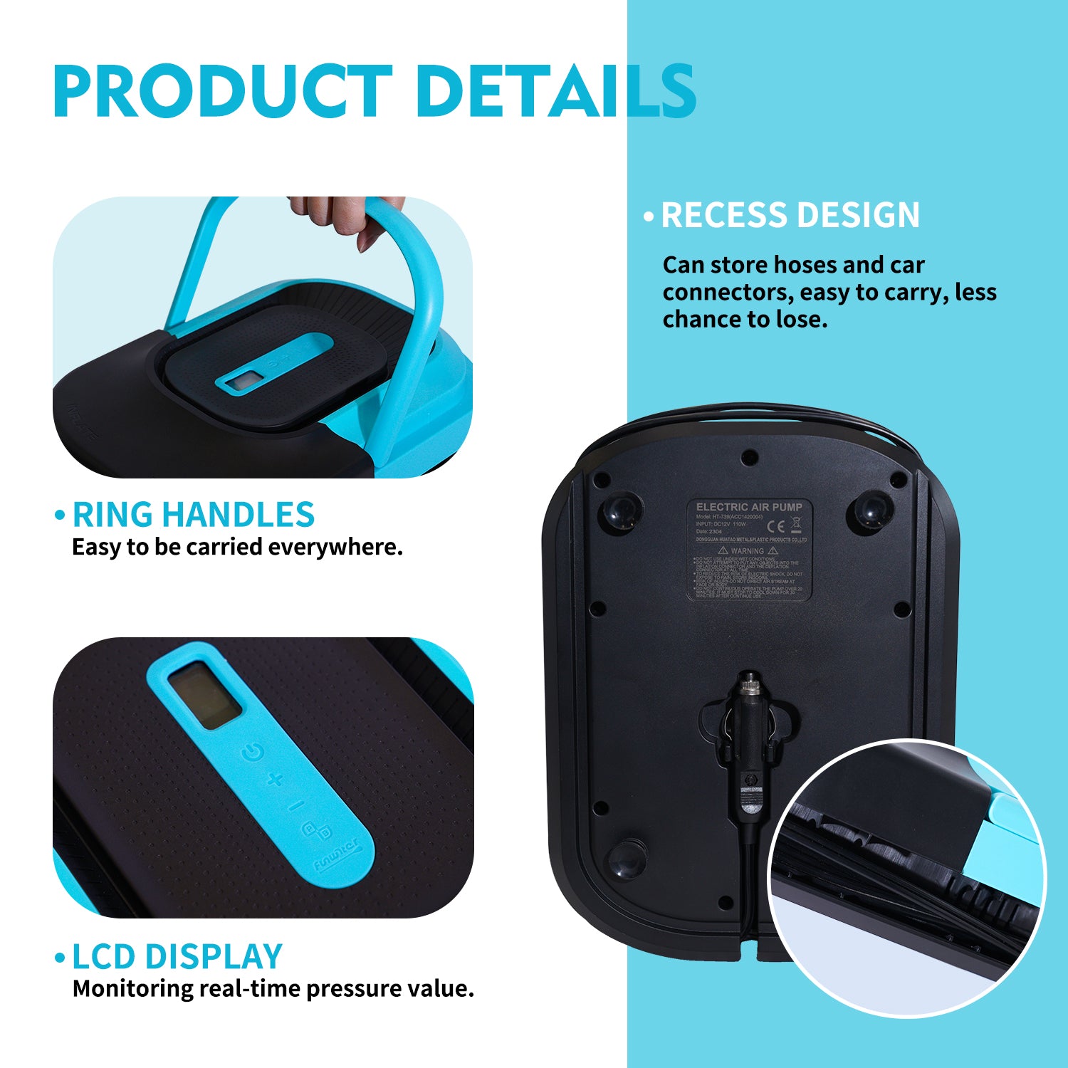 Funwater has recess design to store hoses and car connectors, it is easy to carry