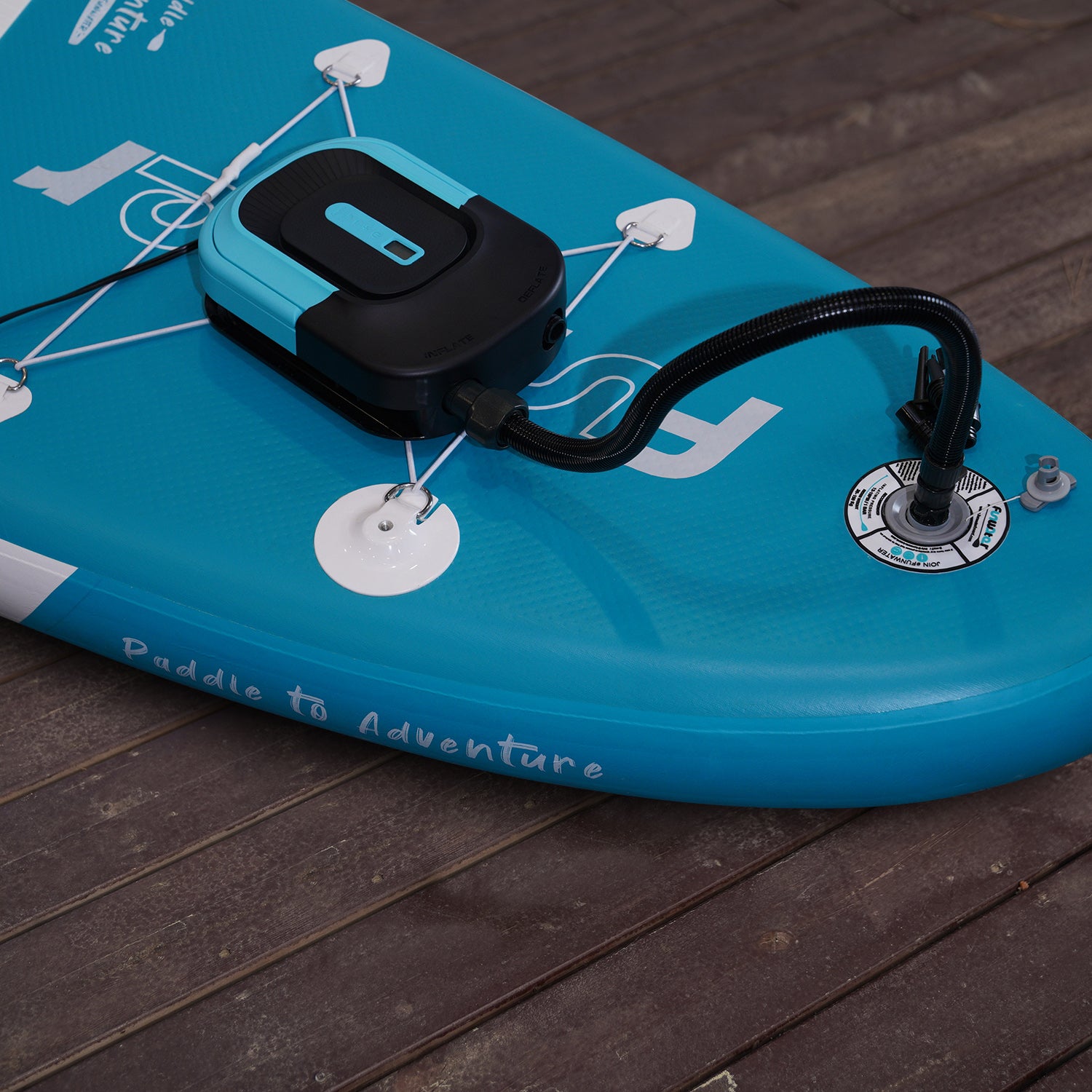Using Funwater electric paddle board pump to inflate the paddleboard