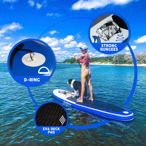 funwater inflatable stand up paddle board 11' high safety and larger friction