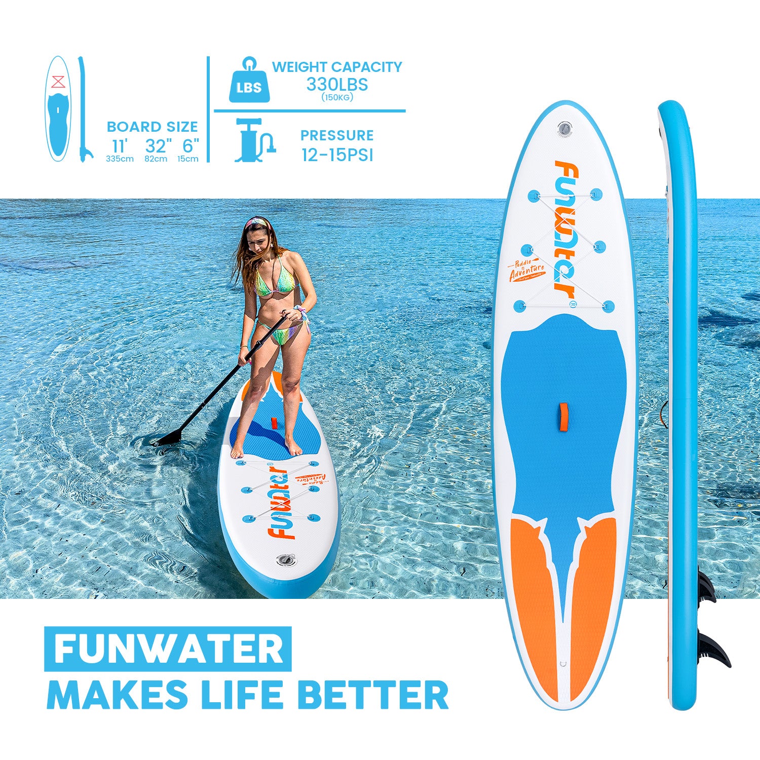 Manta Cruise 11' inflatable Stand Up Paddle Board for Summer