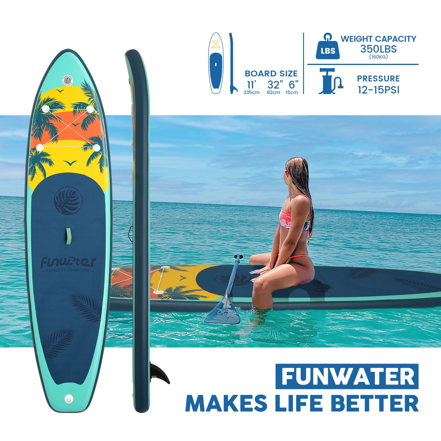 Island Explorer 11' Inflatable Paddle Board | SUP for All Skill Levels