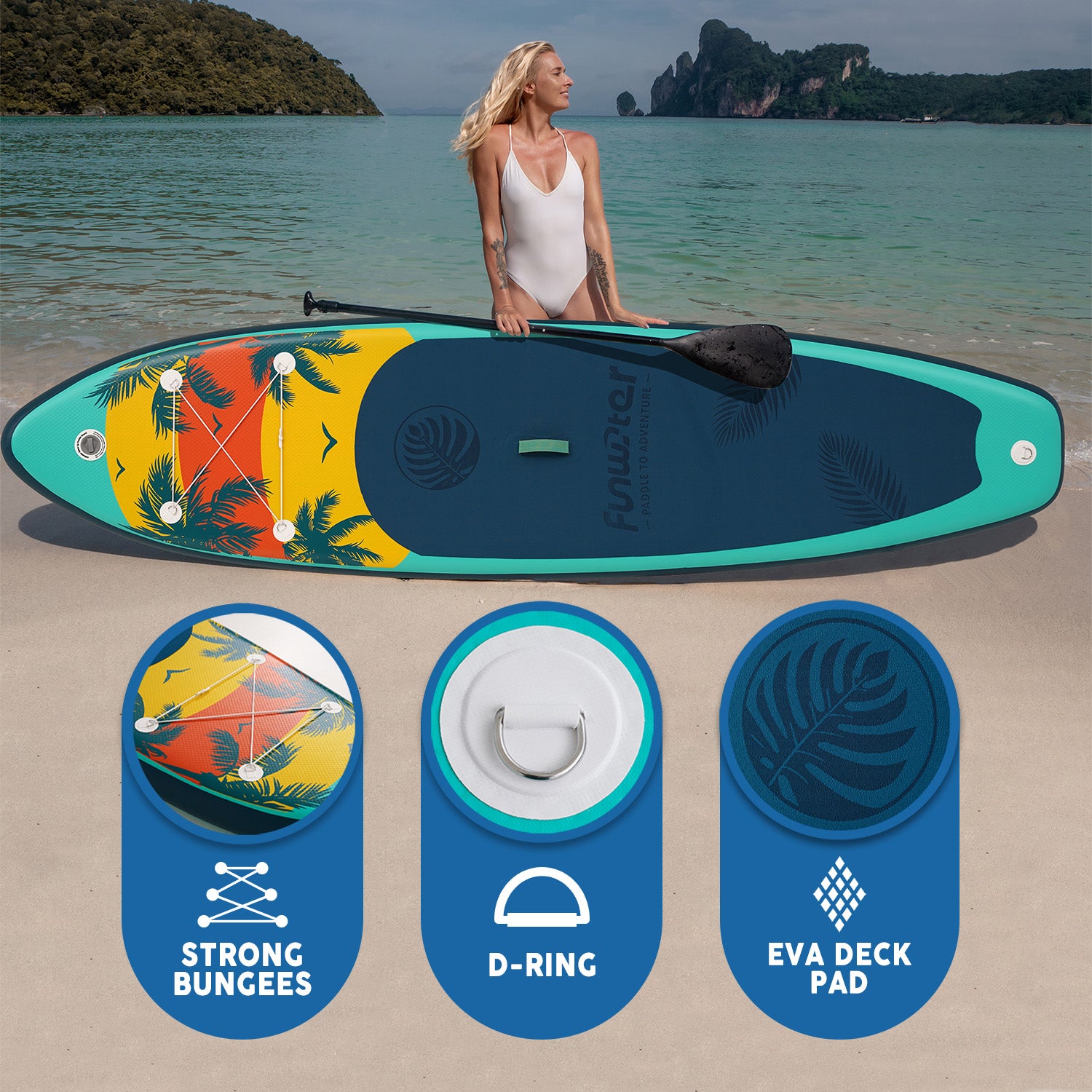 Island Explorer 11' Inflatable Paddle Board | SUP for All Skill Levels