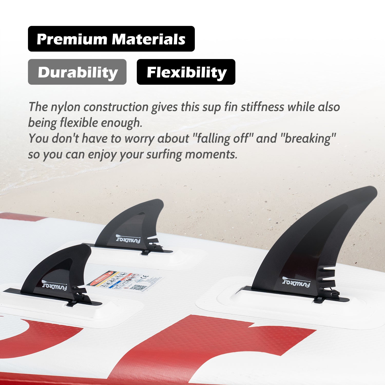 1 Main Fin and 2 Side Fin Set for Flat Base