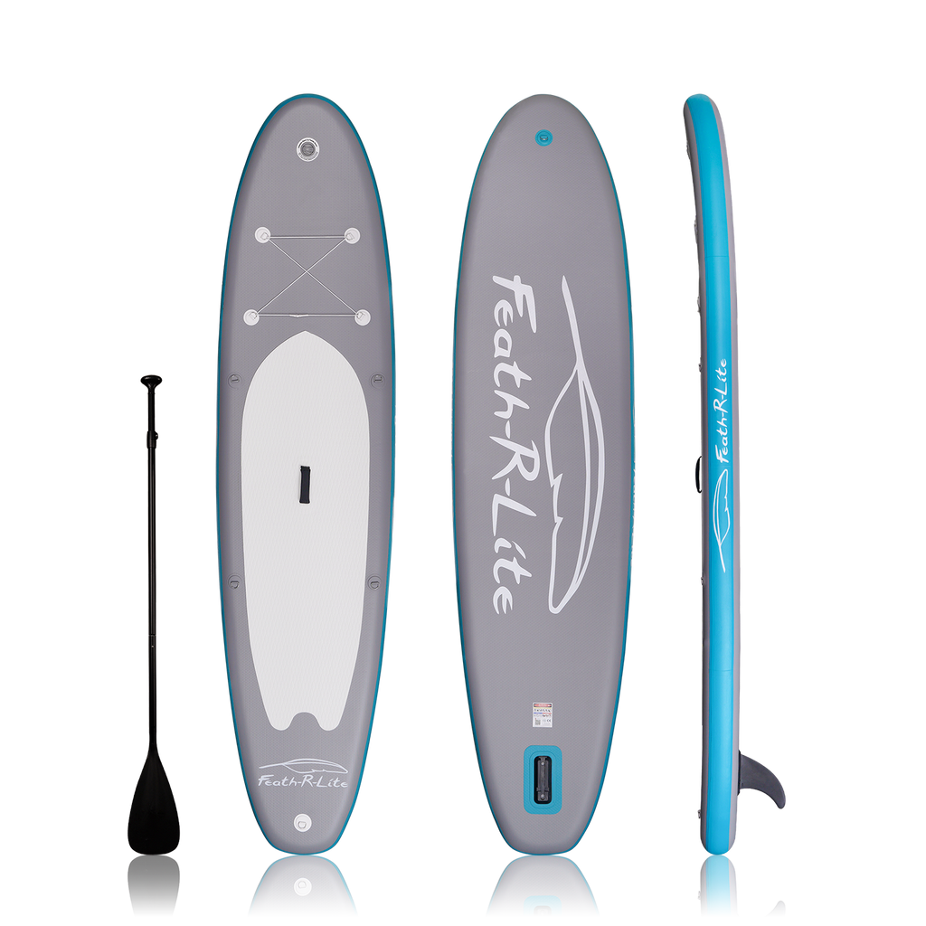 Feath-r-lite inflatable stand up paddle board, which the main feature is ultra lightweight