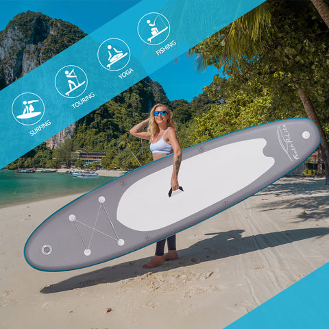 Feath-r-lite Feather 11' paddle board is suitable for surfing, touring, yoga and fishing