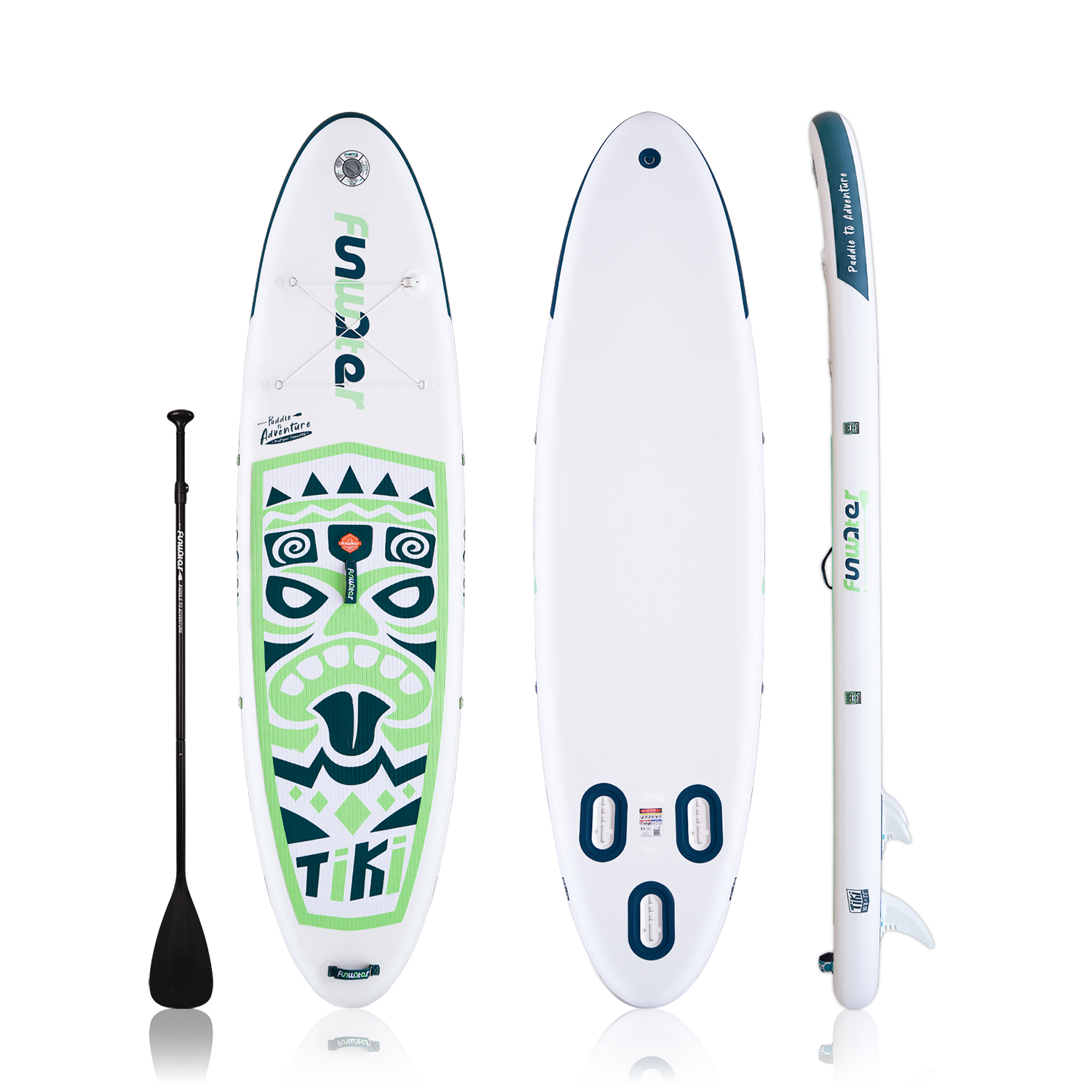 Funwater New Tiki inflatable paddle board in Green color