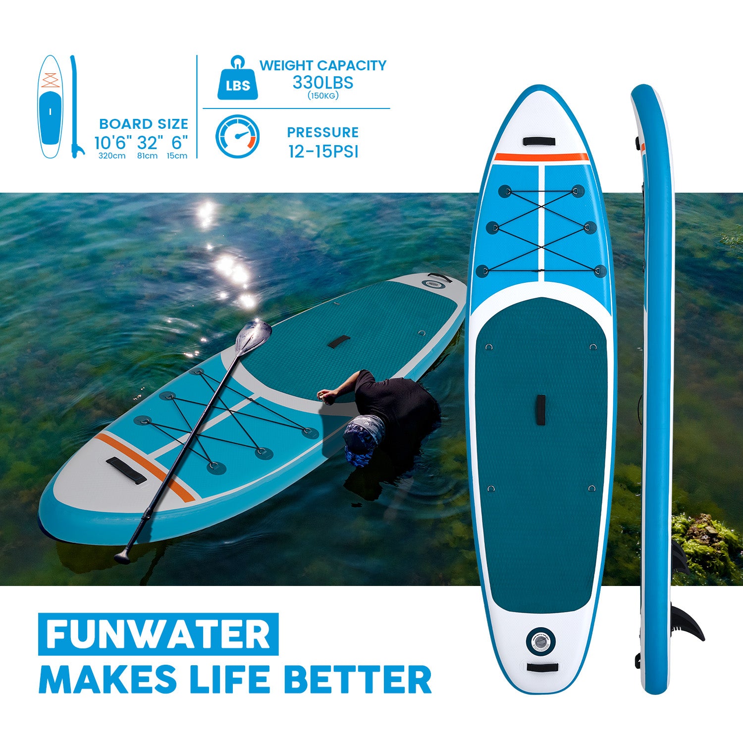 NaviAir Inflatable Paddle Board – Sleek All-Water SUP with Streamlined Design