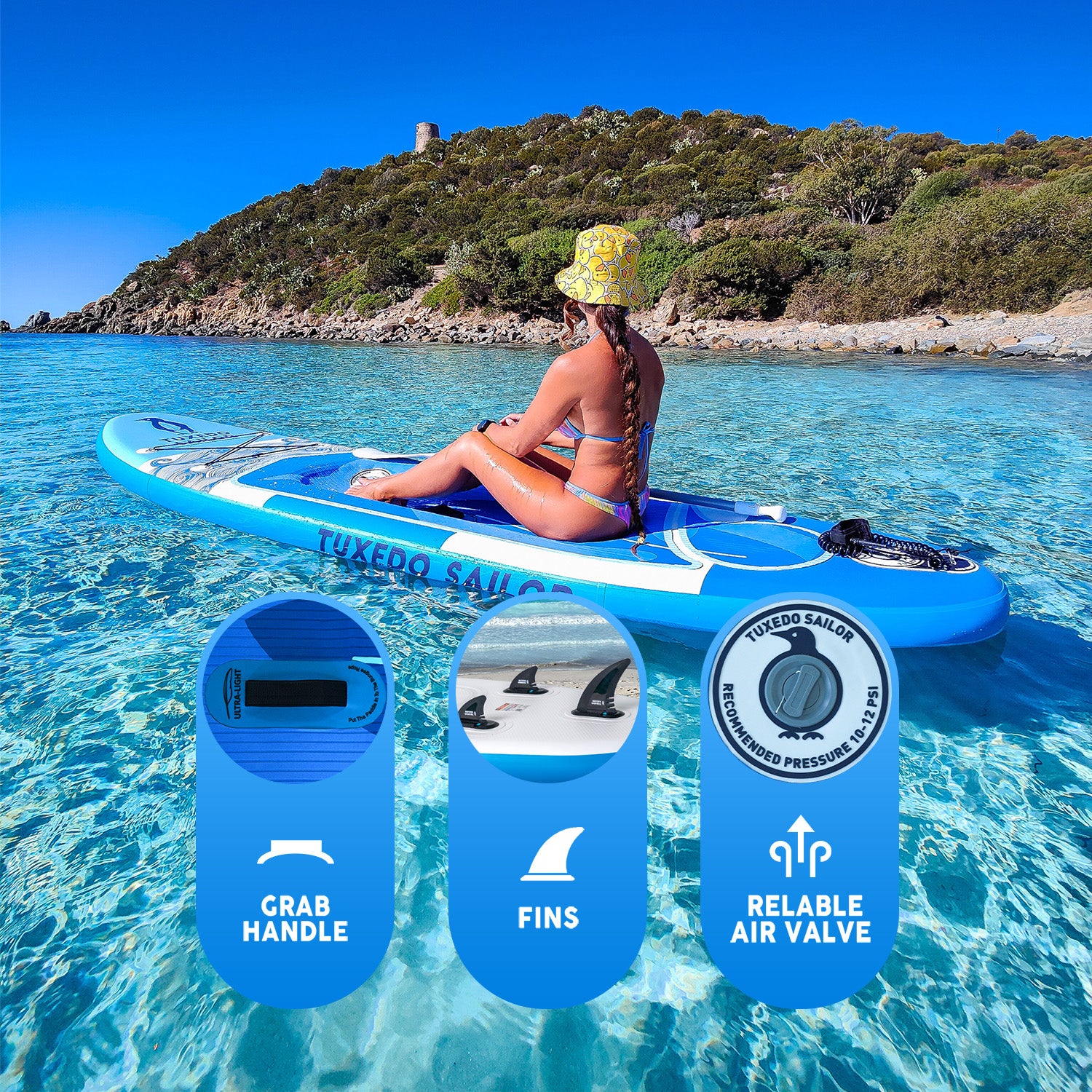 SANVU Blue 10'8" Inflatable Stand Up Paddle Board for Sale