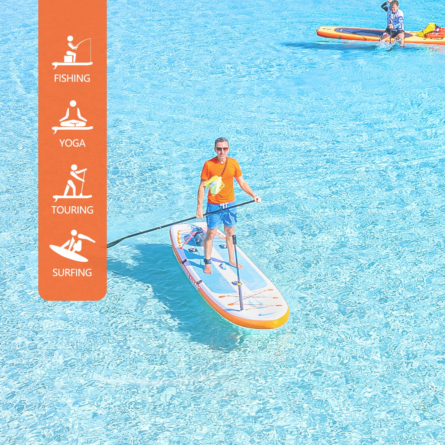 Tuxedo Sailor inflatable stand up paddle board is suitable for fishing and touring