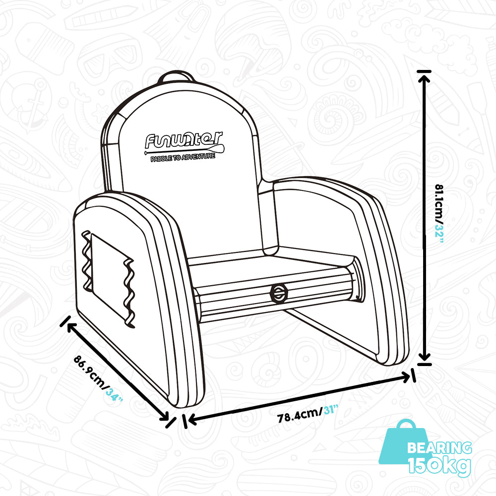 Funwater inflatable sofa is 31