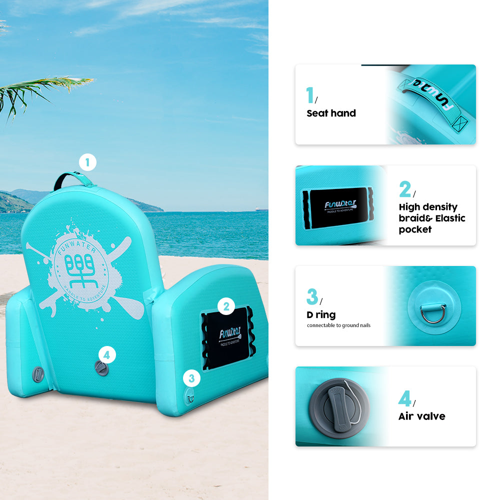 Funwater inflatable sofa blue color, which has seat hand, could be easily carry