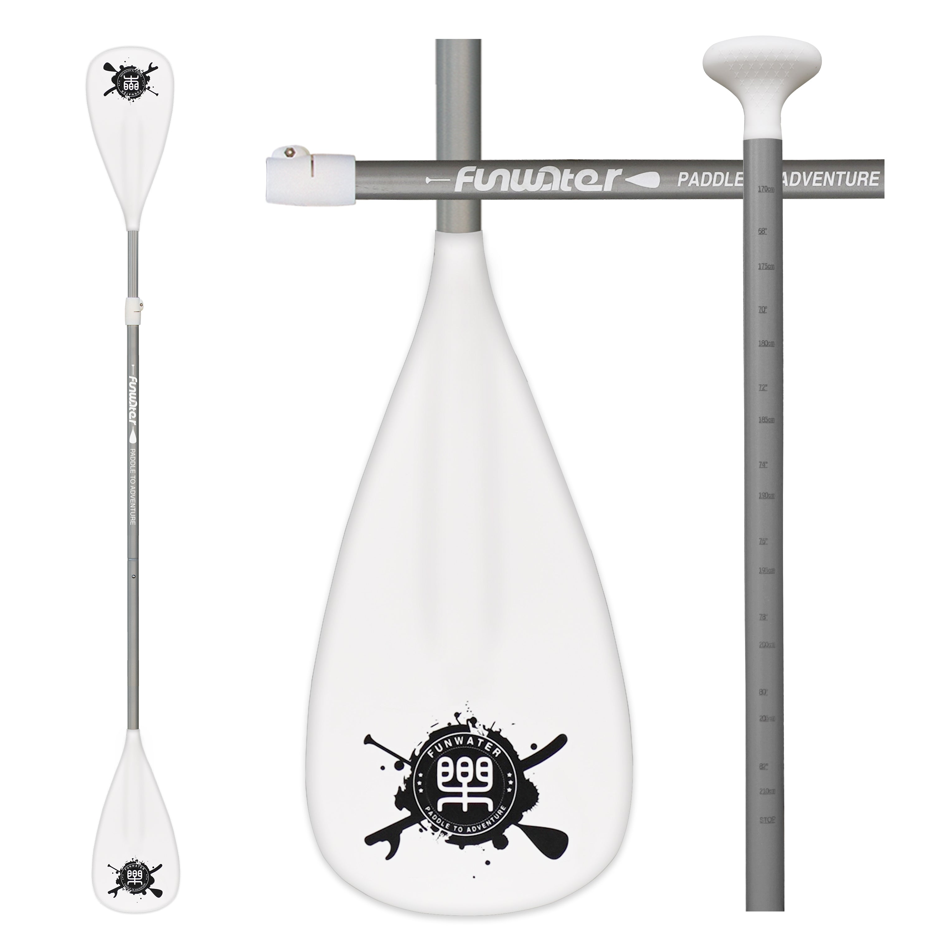 funwater stand up paddle board single double end paddle white color outdoor leisure durable