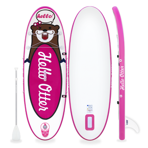 funwater pink inflatable paddle board designed for children 8'