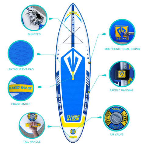 funwater touring inflatable stand up blue paddle board 10'6
